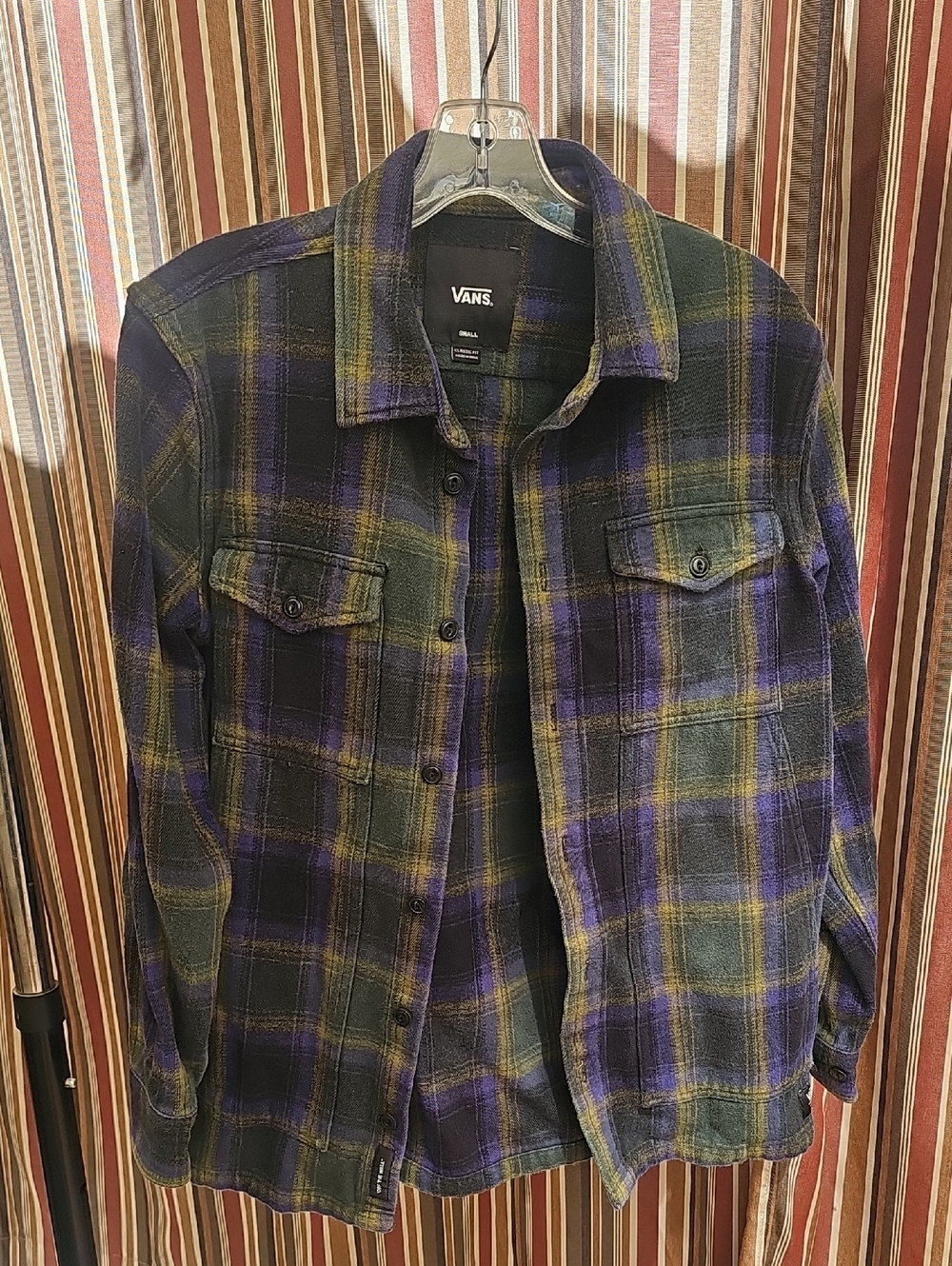 Vans Men's Green, Purple & Yellow Plaid Shirt Jacket